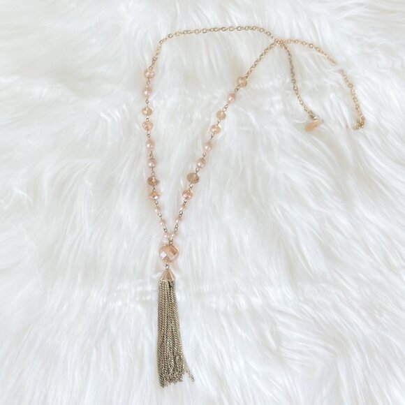 The Limited Jewelry - The Limited Peach Tone Tassel Necklace